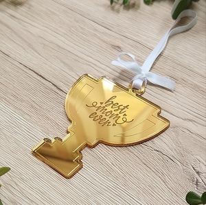 Laser Cut & Engraved Ornament - "Best Mom Ever" Trophy